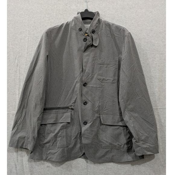 Eddie Bauer‎ Travex Jacket Mens Size 46 Button Up Mesh Lined Flap Pockets Gray - Picture 1 of 13